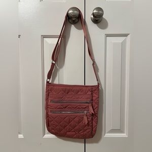 Vera Bradley Triple Zip Crossbody - Rose Performance Twill